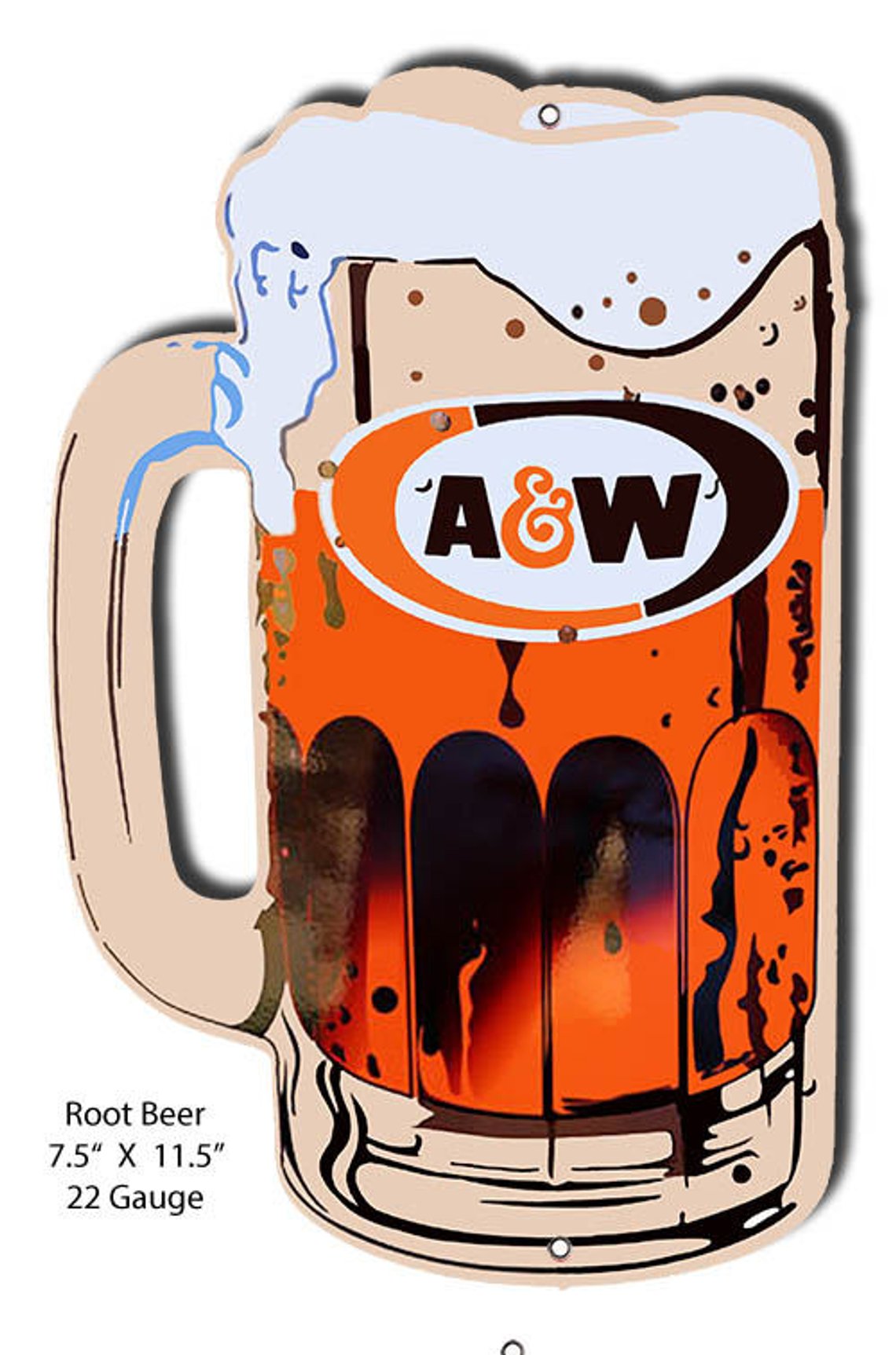 Laser Cut Out Sign of A&W Root Beer Mug
