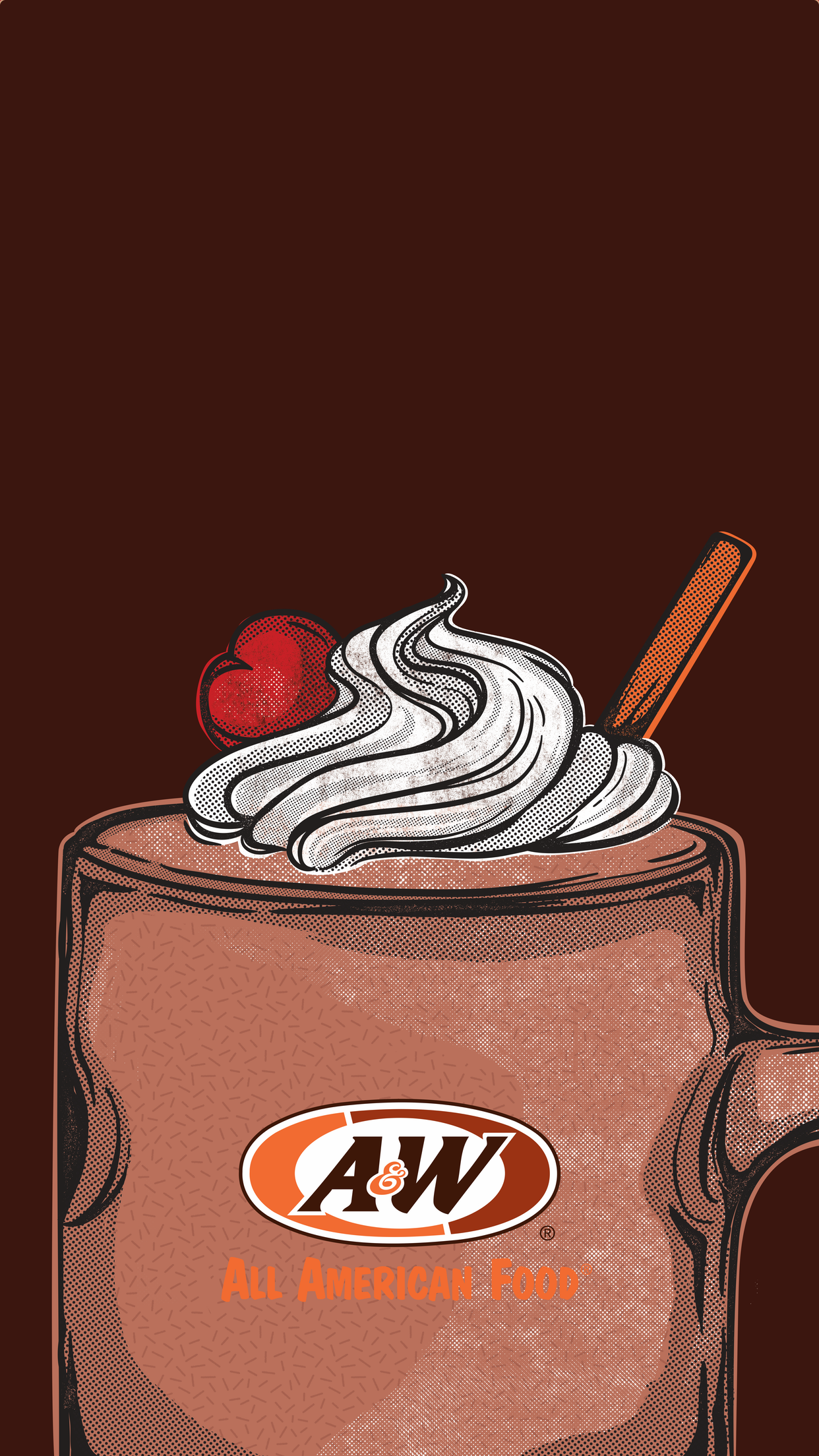 Chocolate shake on brown background