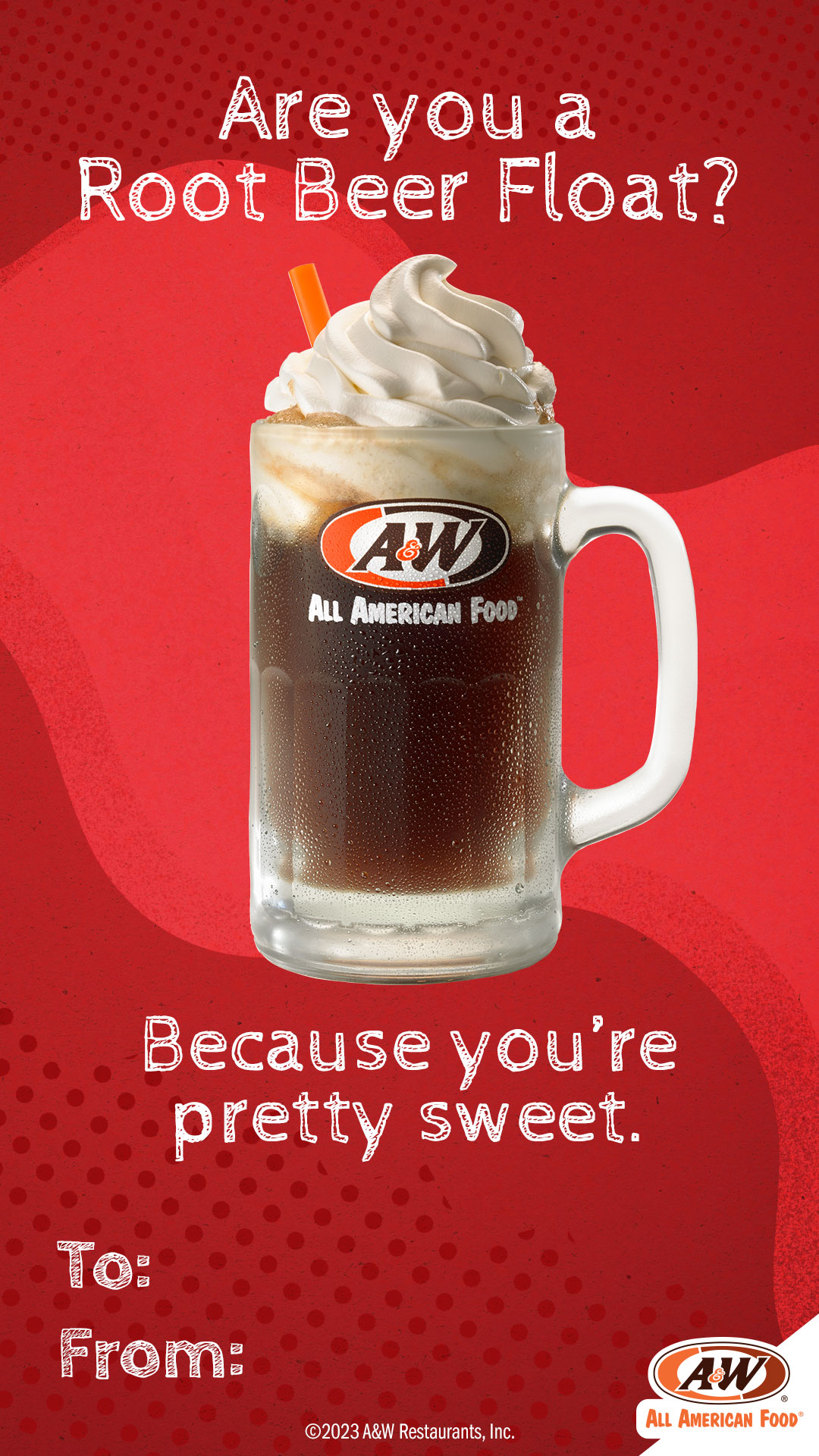 Root Beer Float Valentine's Day Card