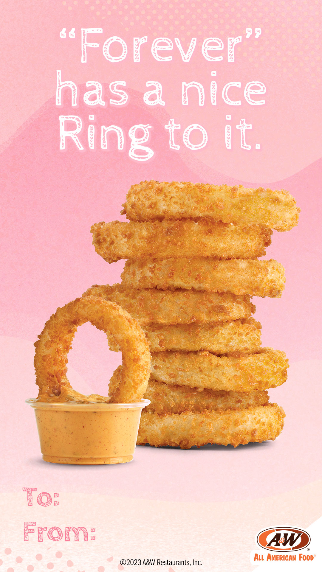 Onion Rings Valentine's Day Card