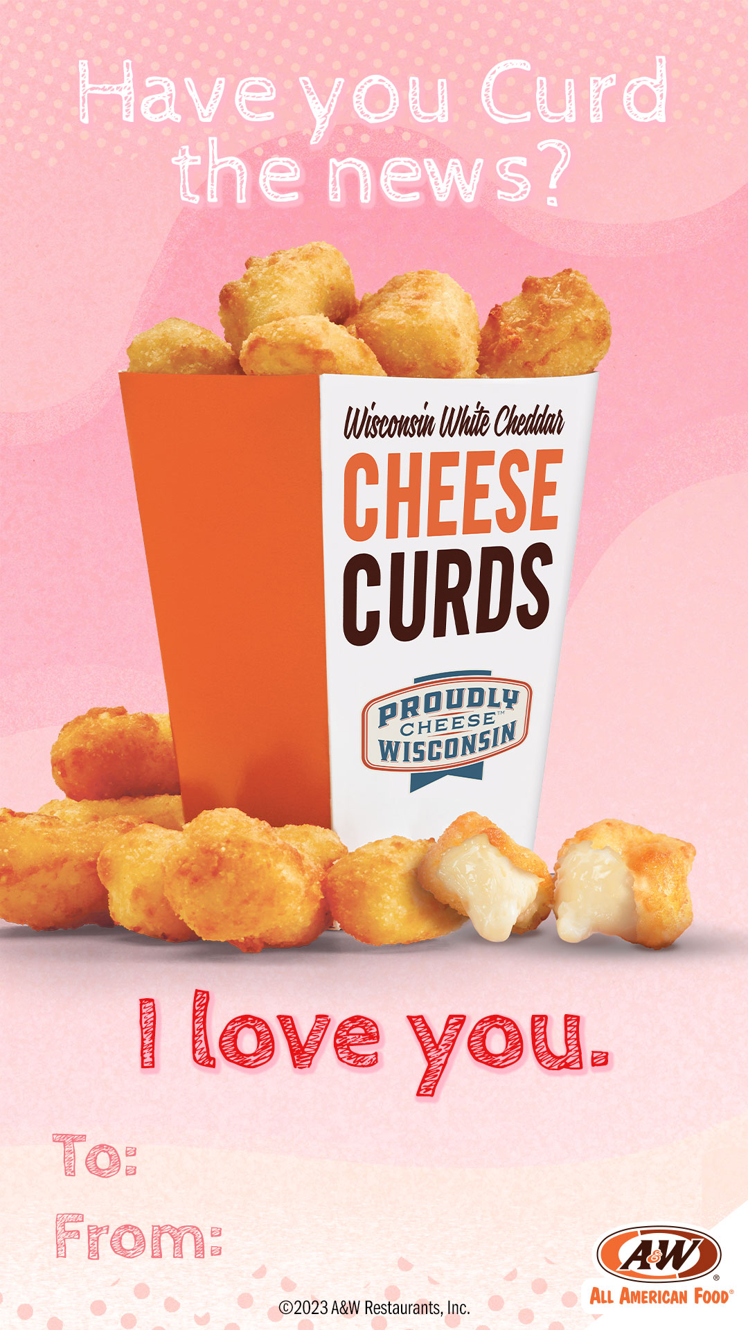Cheese Curd Valentine's Day Card