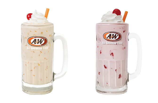 Peach and Strawberry Real Fruit Shakes
