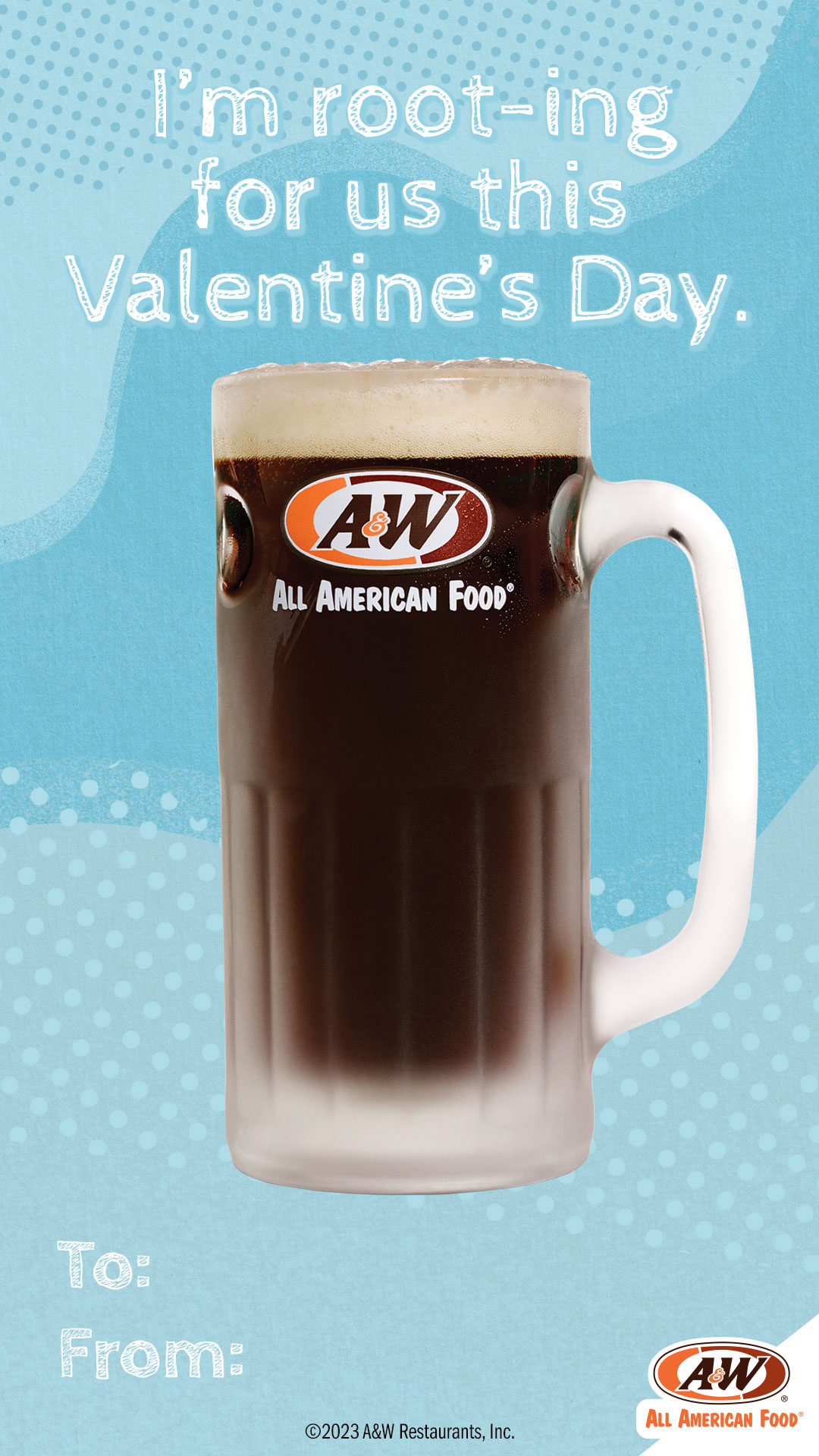 Root Beer Valentine's Day card